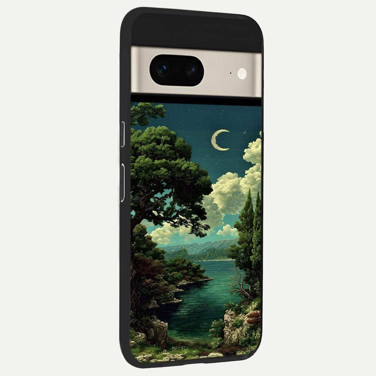  Celestial Lake Peace back cover For Google Pixel 7 slim fit glass case with vibrant aesthetic design