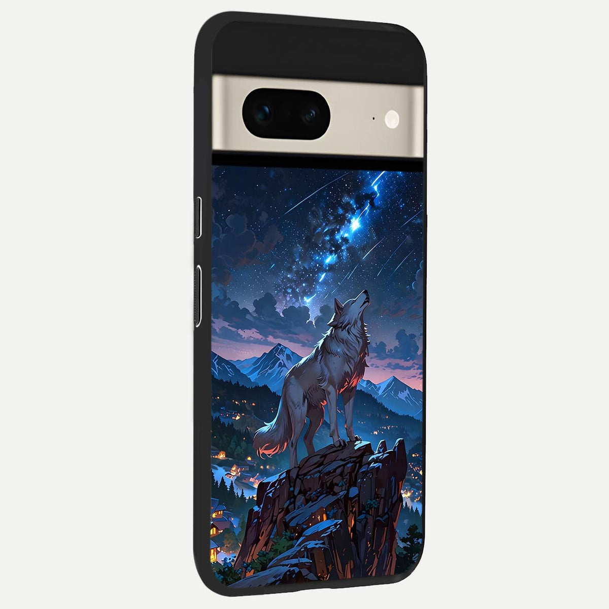  Celestial Wolf Howl back cover For Google Pixel 7 slim fit glass case with vibrant aesthetic design