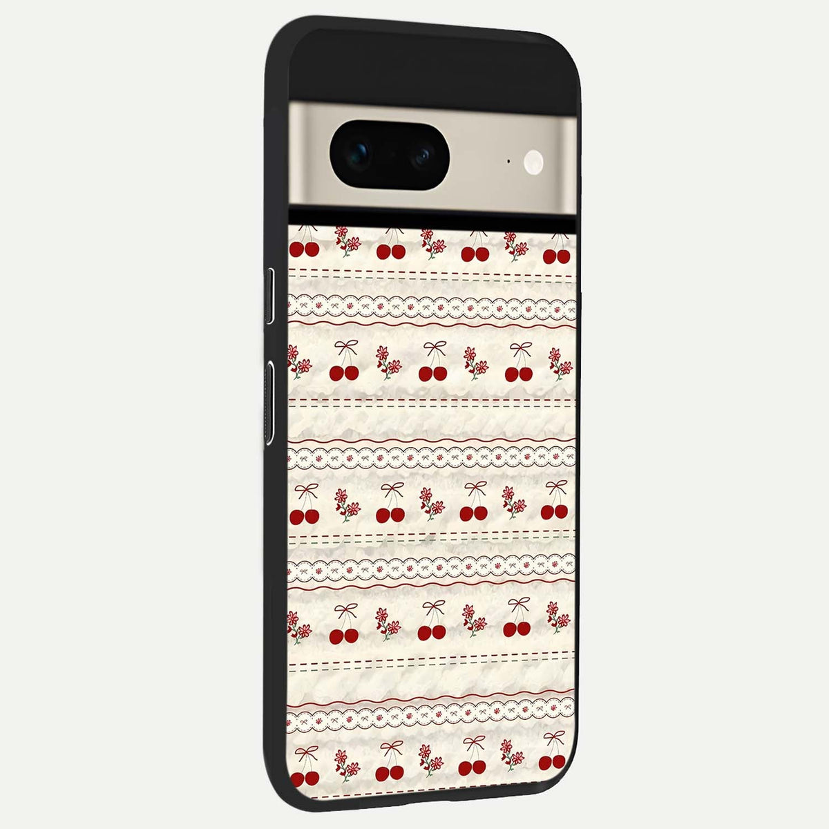  Cherry Bloom Charm back cover For Google Pixel 7 slim fit glass case with vibrant aesthetic design