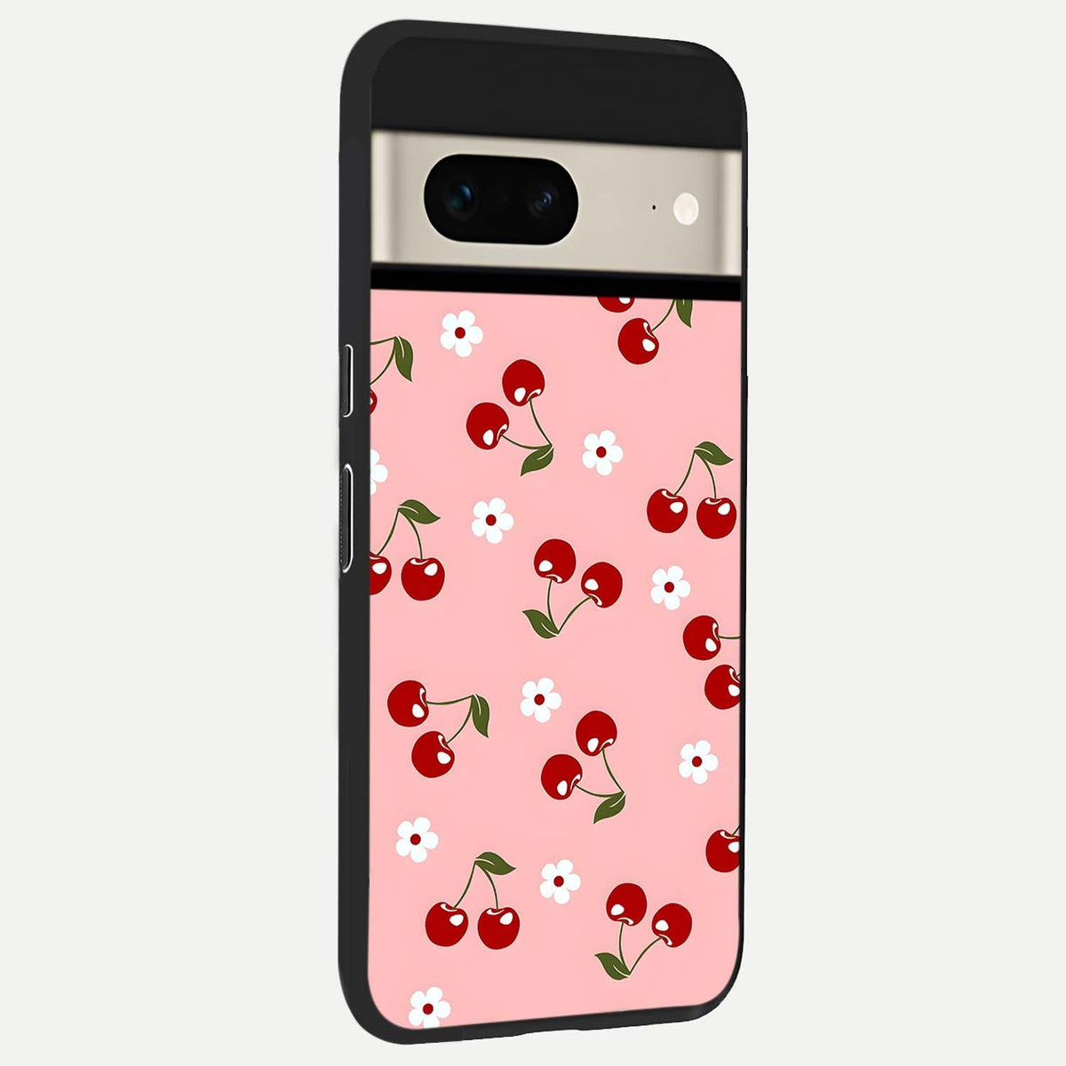  Cherry Love Mood back cover For Google Pixel 7 slim fit glass case with vibrant aesthetic design