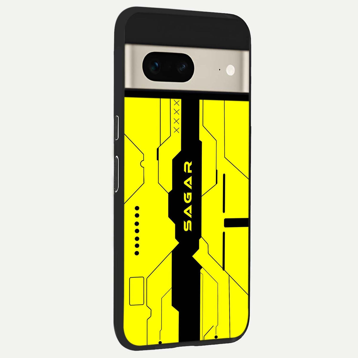  Circuit CYBERPUNK Custom Name back cover For Google Pixel 7 slim fit glass case with vibrant aesthetic design