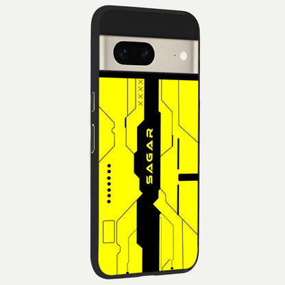  Circuit CYBERPUNK Custom Name back cover For Google Pixel 7 slim fit glass case with vibrant aesthetic design