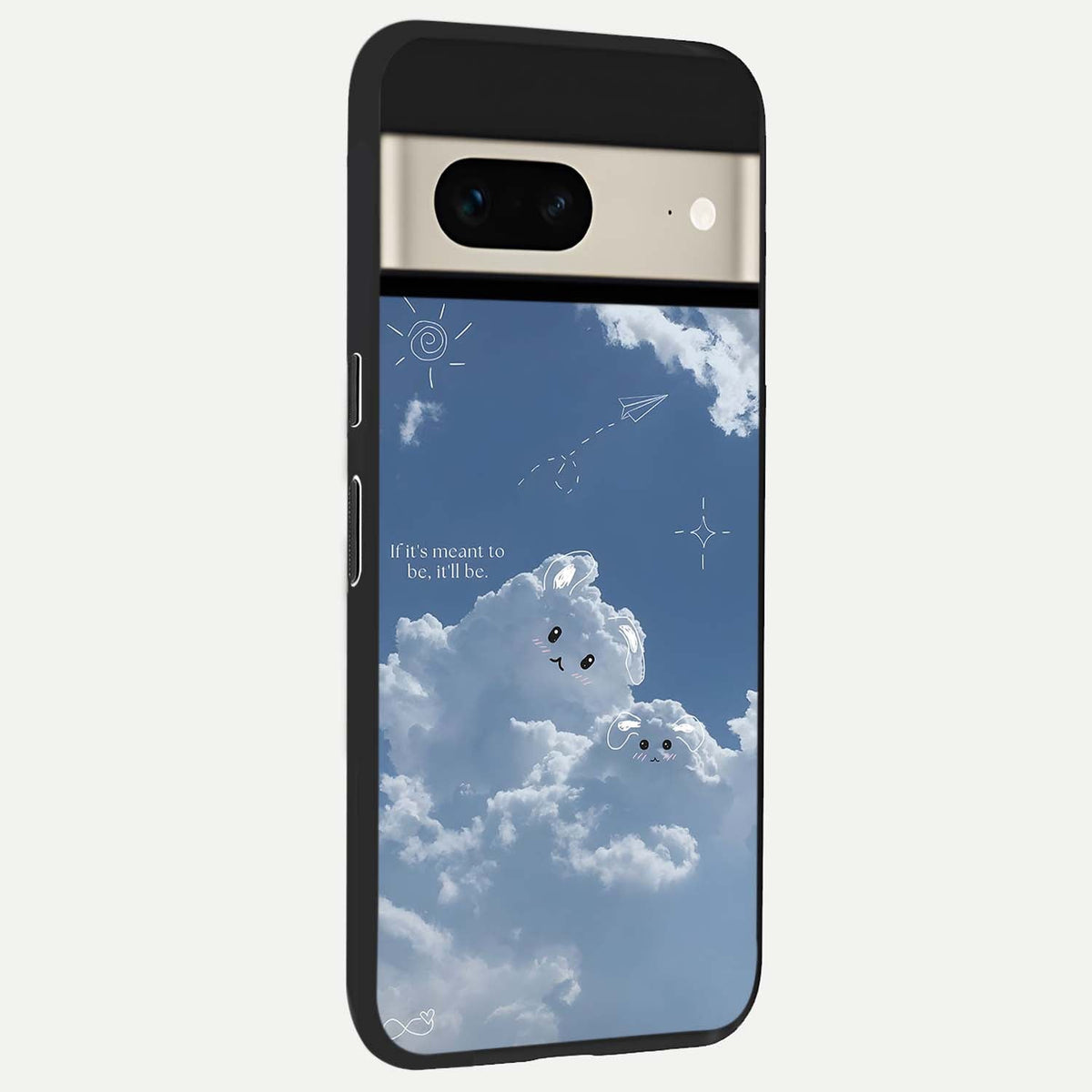  Cloud Bunny Dreams back cover For Google Pixel 7 slim fit glass case with vibrant aesthetic design