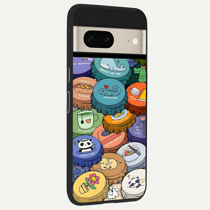  Coins Patterns back cover For Google Pixel 7 slim fit glass case with vibrant aesthetic design