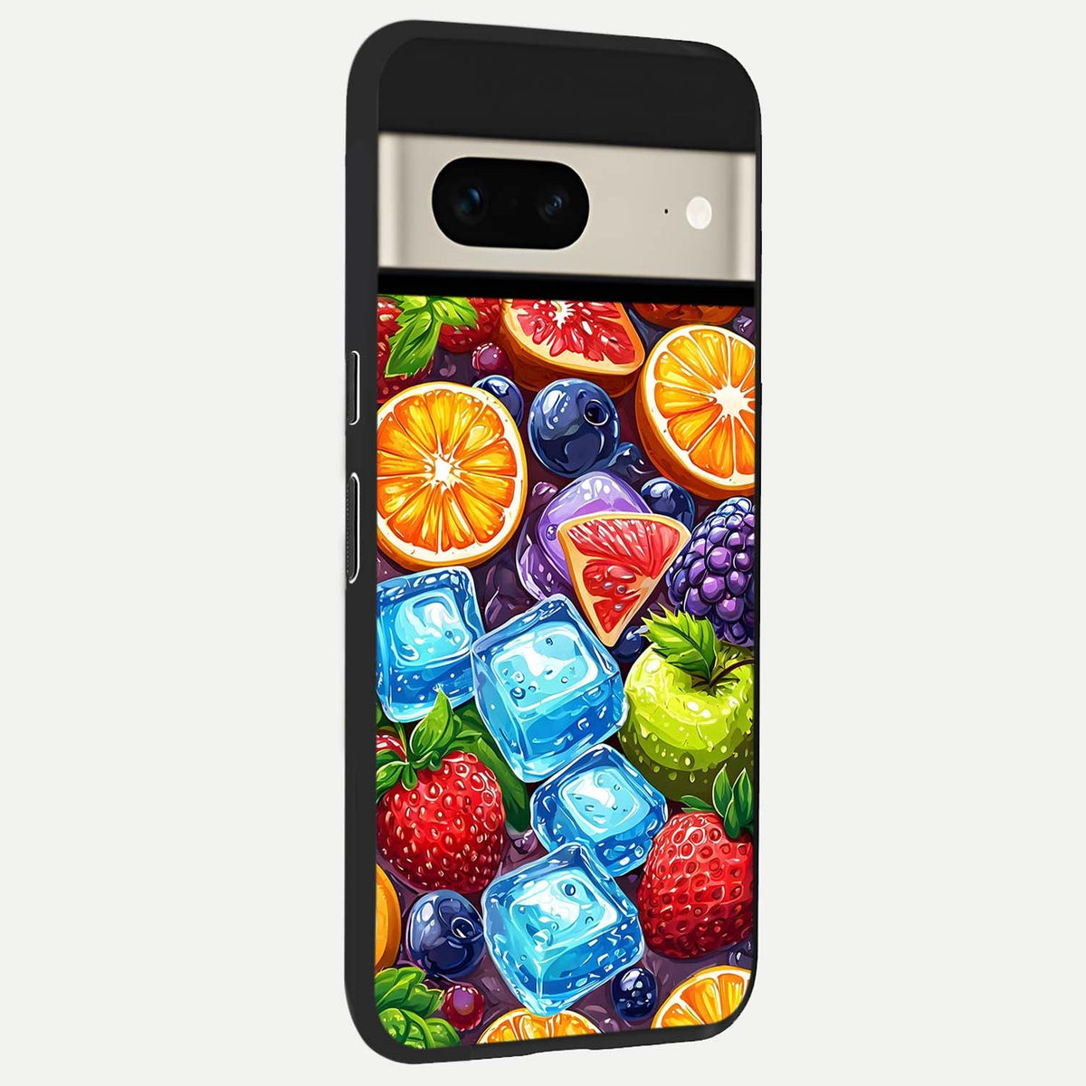  Colorful Fruits with Ice back cover For Google Pixel 7 slim fit glass case with vibrant aesthetic design