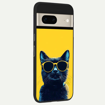  Cool Cat Vibes back cover For Google Pixel 7 slim fit glass case with vibrant aesthetic design