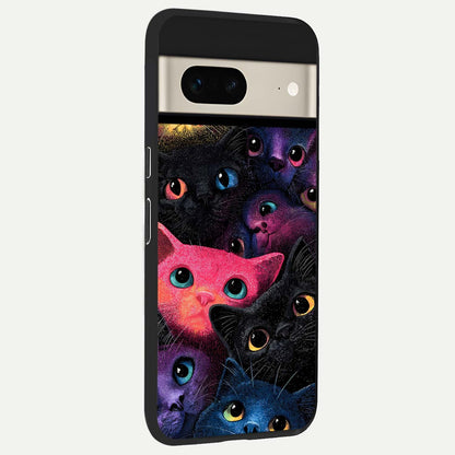  Cosmic Cats Dreams back cover For Google Pixel 7 slim fit glass case with vibrant aesthetic design