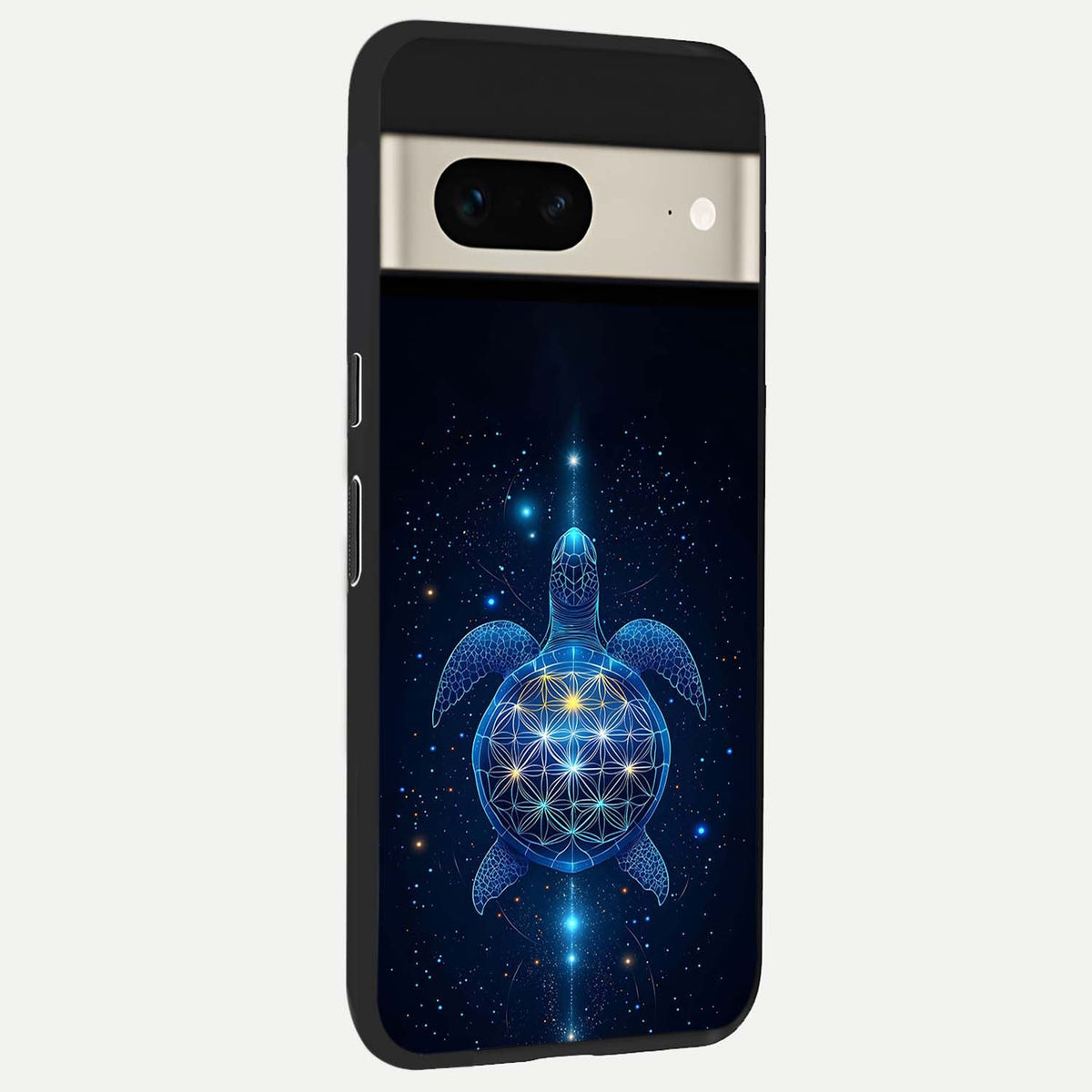 Crimson Blue Turtle back cover For Google Pixel 7 slim fit glass case with vibrant aesthetic design