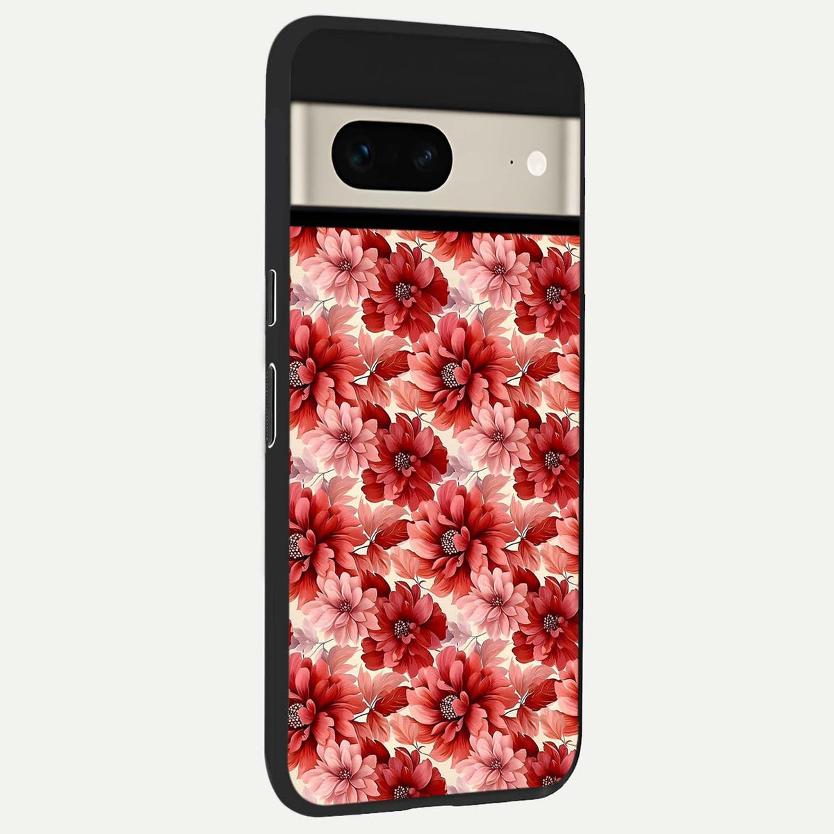  Crimson Love Petals back cover For Google Pixel 7 slim fit glass case with vibrant aesthetic design