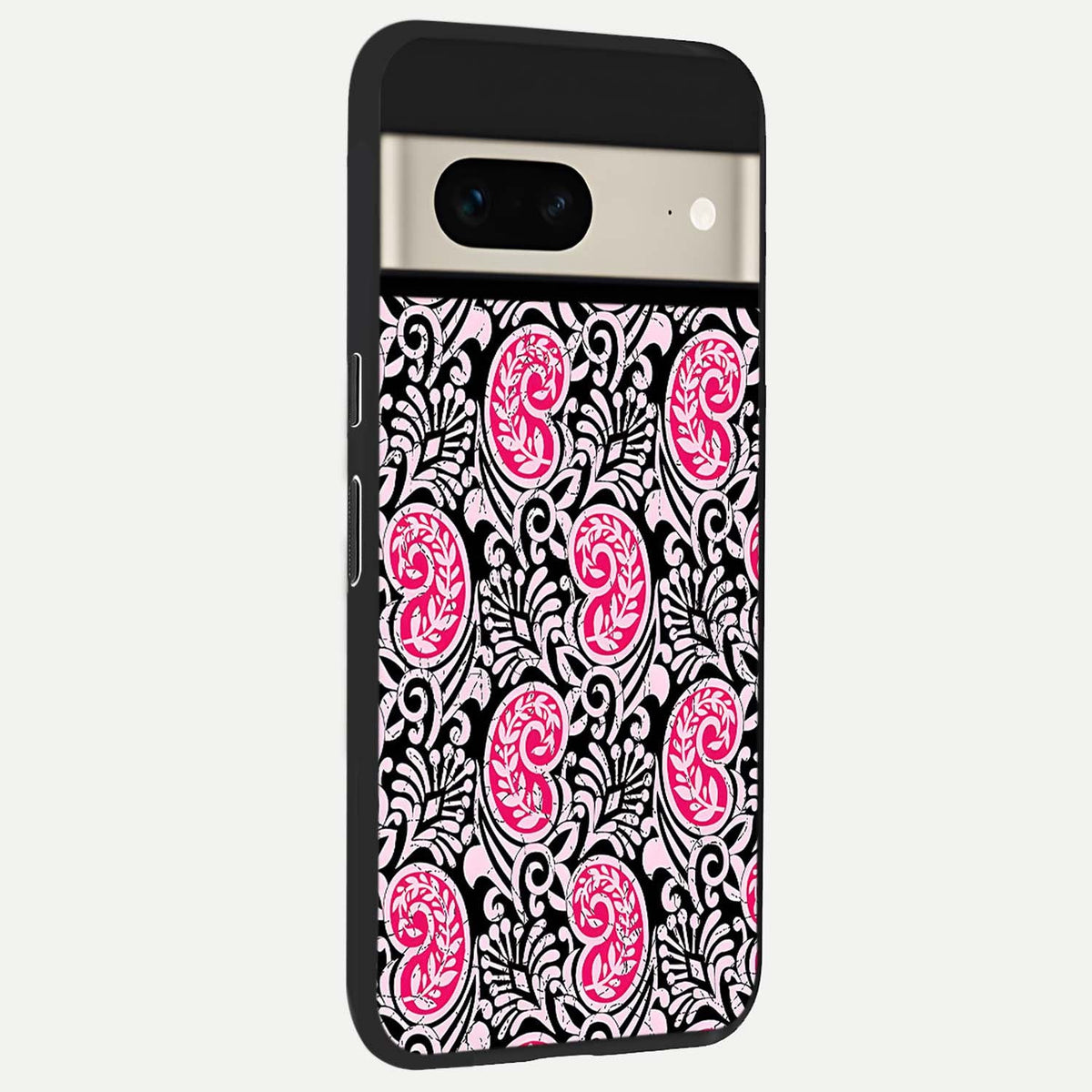  Crimson Paisley Charm back cover For Google Pixel 7 slim fit glass case with vibrant aesthetic design