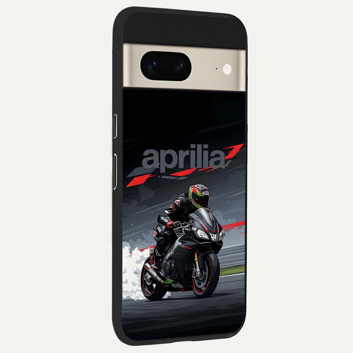  Dark Aprilla back cover For Google Pixel 7 slim fit glass case with vibrant aesthetic design