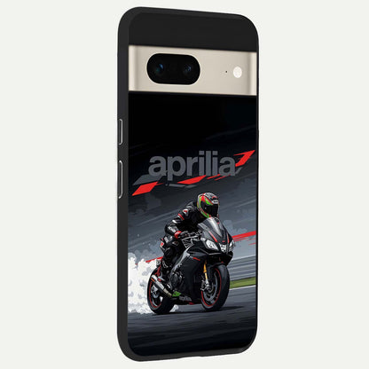  Dark Aprilla back cover For Google Pixel 7 slim fit glass case with vibrant aesthetic design