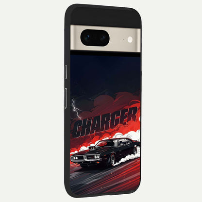  Dark Charger Fury back cover For Google Pixel 7 slim fit glass case with vibrant aesthetic design