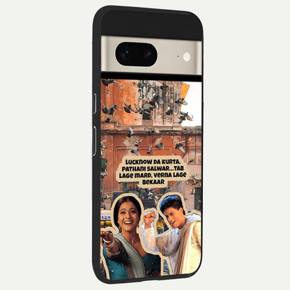  Desi Retro Vibes back cover For Google Pixel 7 slim fit glass case with vibrant aesthetic design