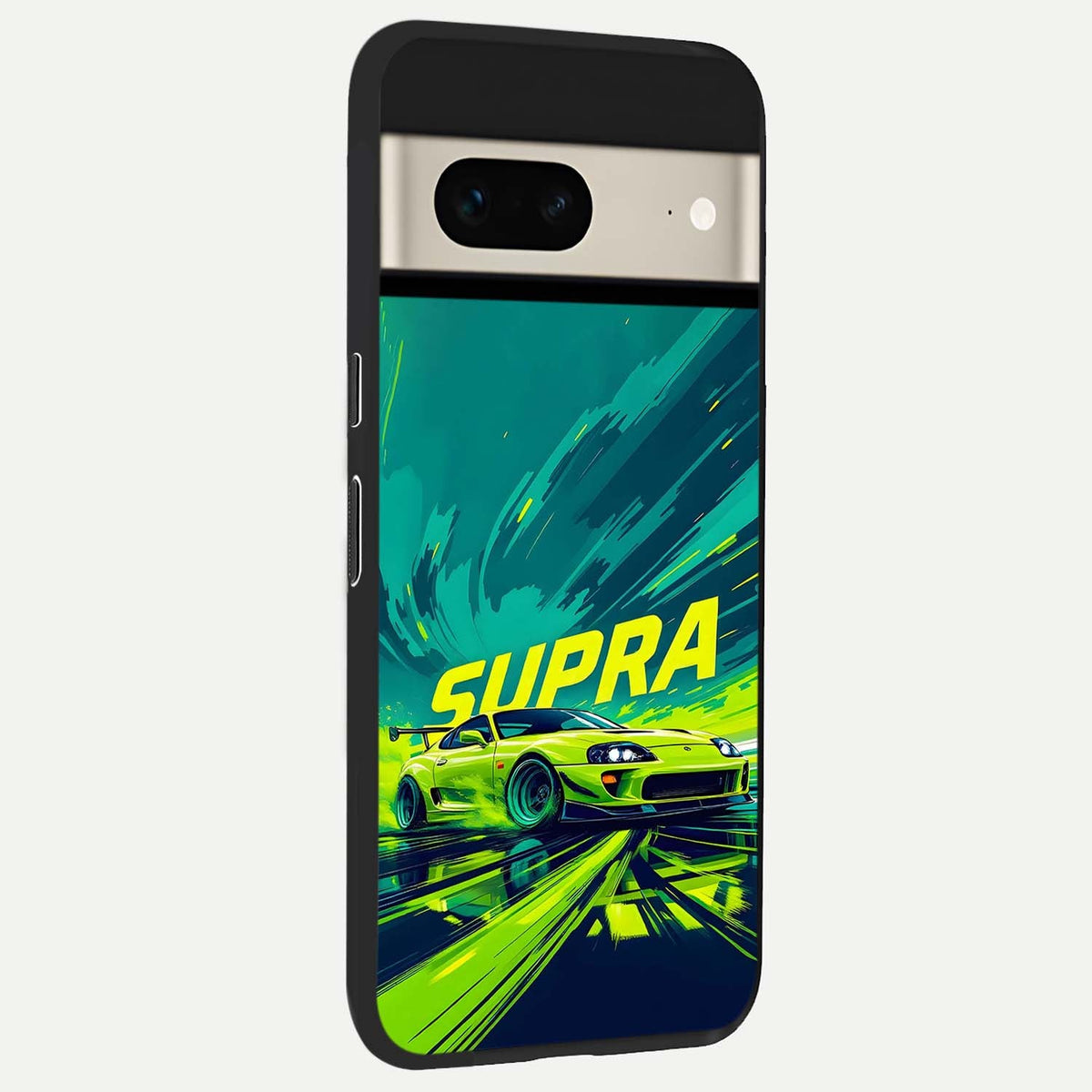  Electric Supra Thunder back cover For Google Pixel 7 slim fit glass case with vibrant aesthetic design
