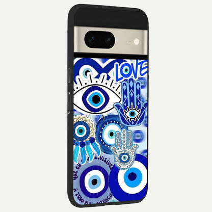  Evil Eyes Dream back cover For Google Pixel 7 slim fit glass case with vibrant aesthetic design