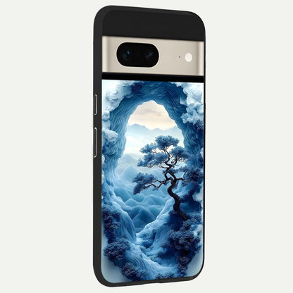  Frozen Serenity Gate back cover For Google Pixel 7 slim fit glass case with vibrant aesthetic design