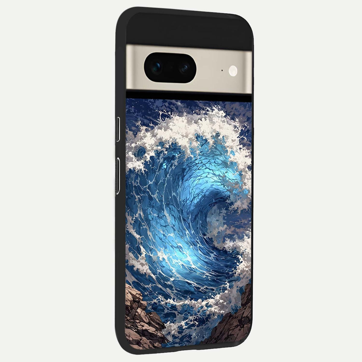  Giant Ocean Wave back cover For Google Pixel 7 slim fit glass case with vibrant aesthetic design