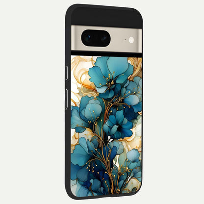  Golden Bloom Symphony back cover For Google Pixel 7 slim fit glass case with vibrant aesthetic design