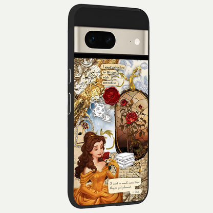  Golden Dream Belle back cover For Google Pixel 7 slim fit glass case with vibrant aesthetic design