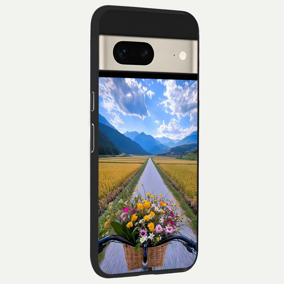  Golden Field Journey back cover For Google Pixel 7 slim fit glass case with vibrant aesthetic design