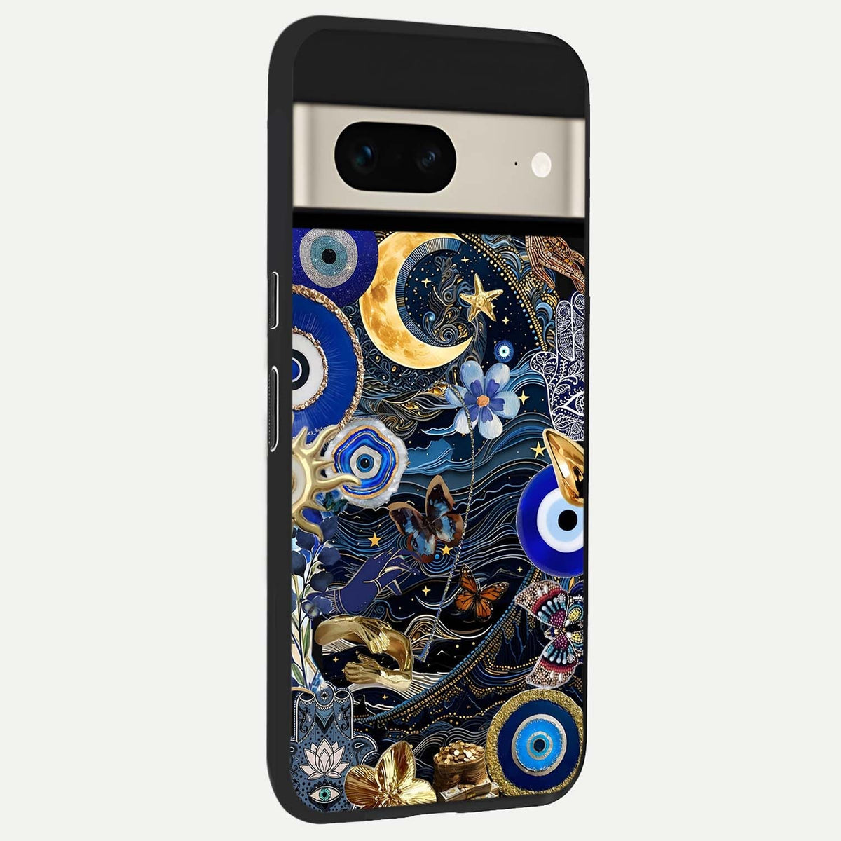  Golden Moon Magic back cover For Google Pixel 7 slim fit glass case with vibrant aesthetic design