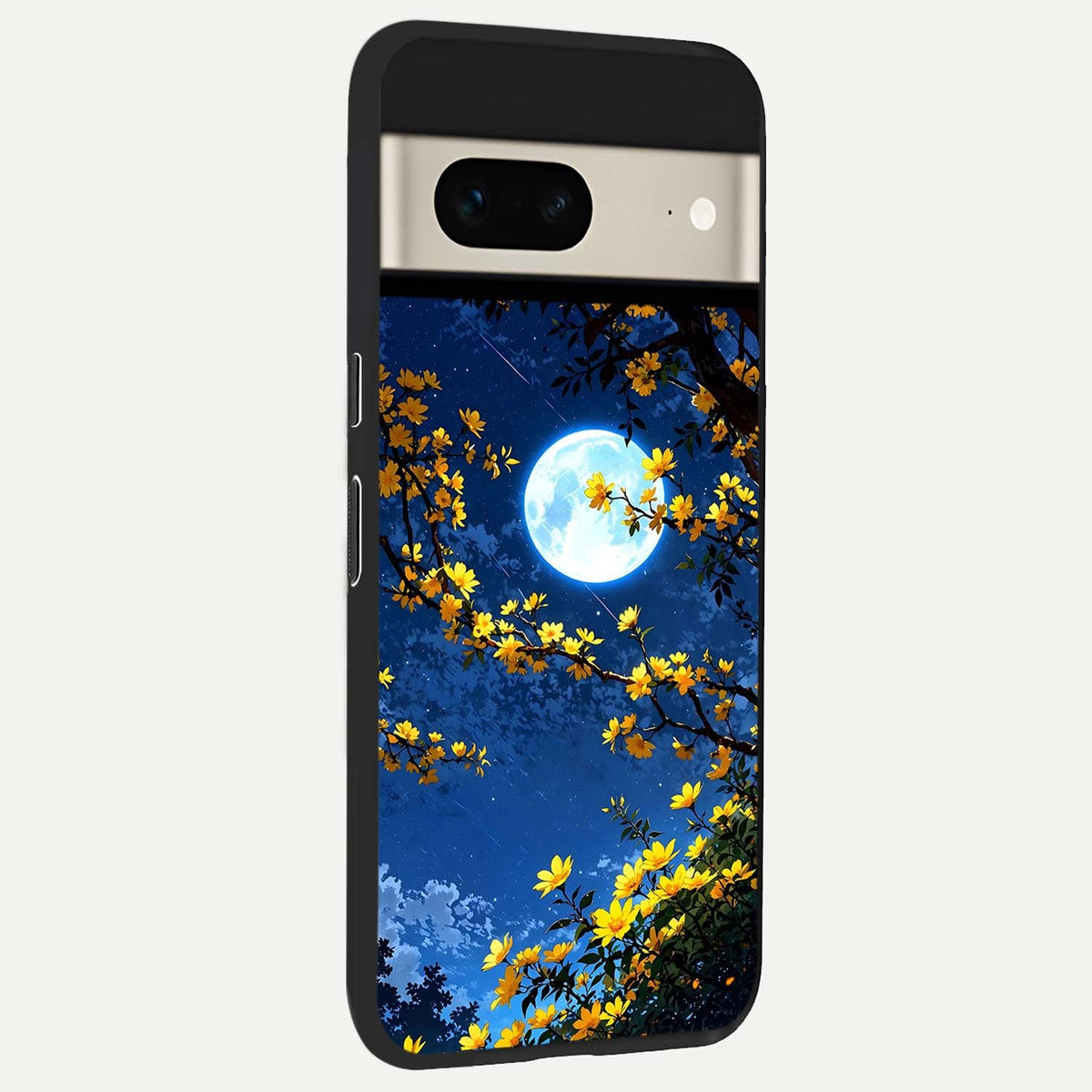  Golden Night Glow back cover For Google Pixel 7 slim fit glass case with vibrant aesthetic design