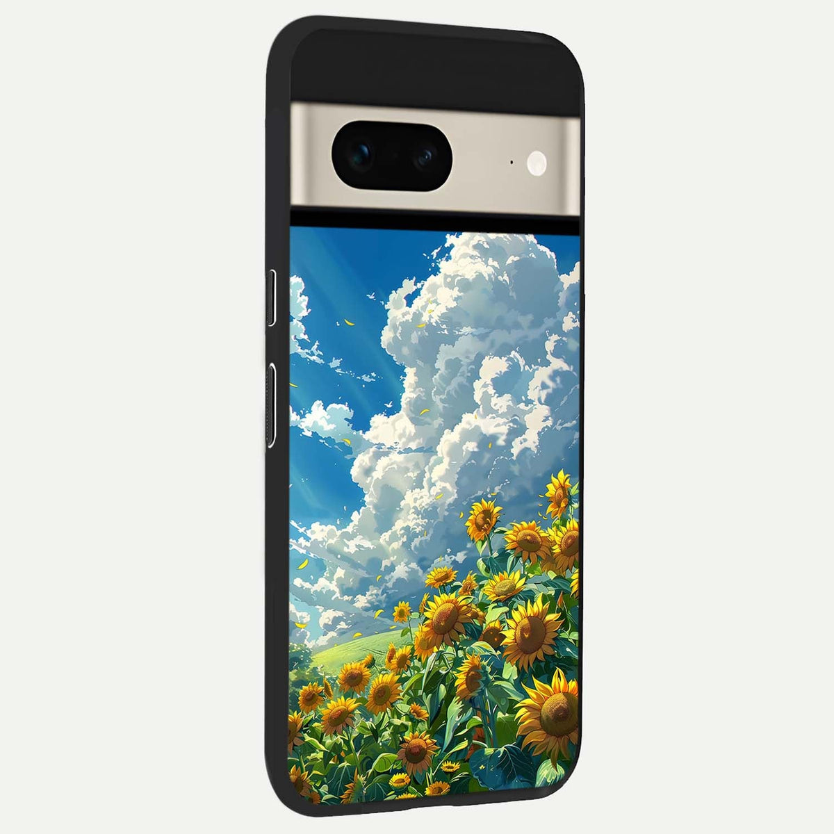  Golden Sun Glory back cover For Google Pixel 7 slim fit glass case with vibrant aesthetic design
