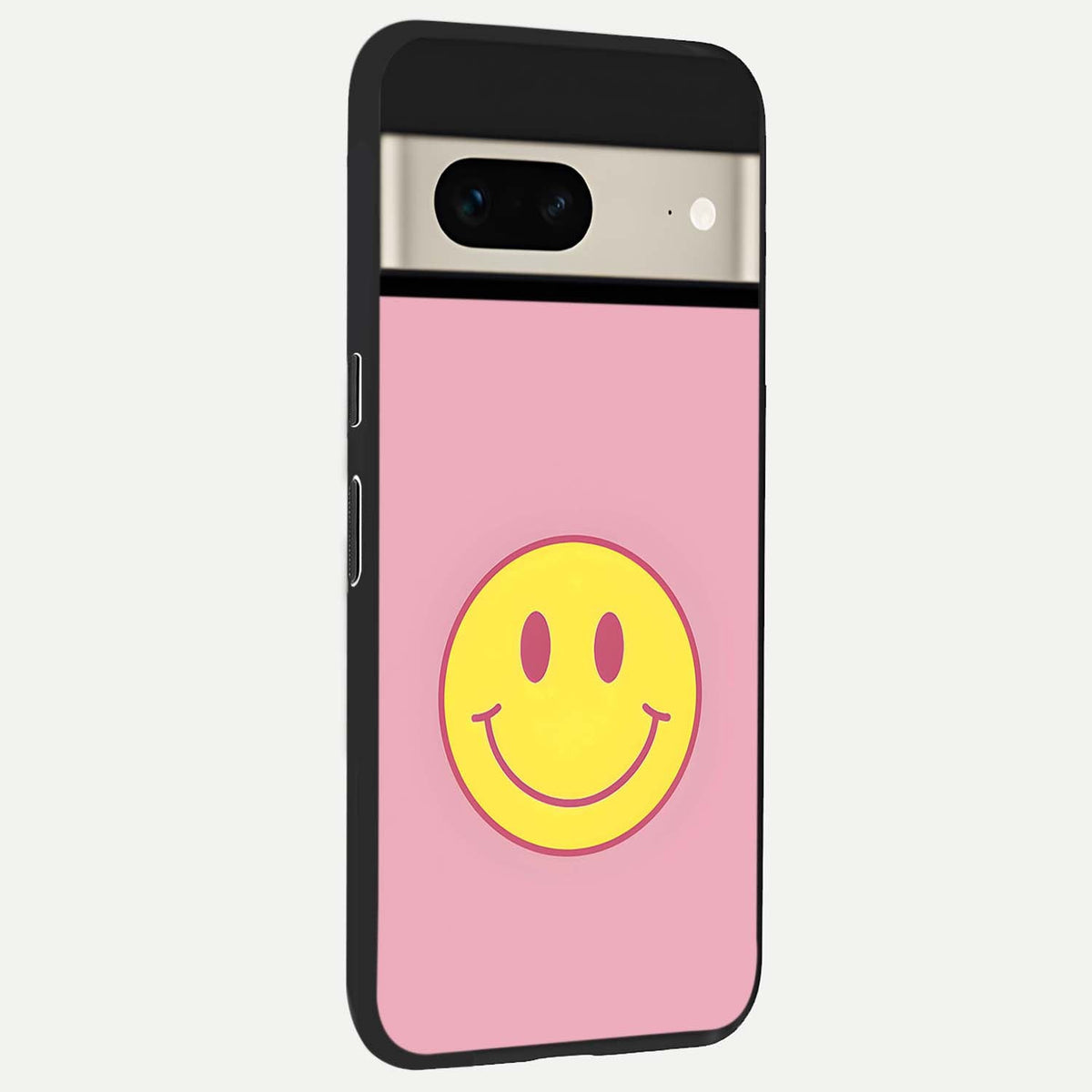  Happy Pink Mood back cover For Google Pixel 7 slim fit glass case with vibrant aesthetic design