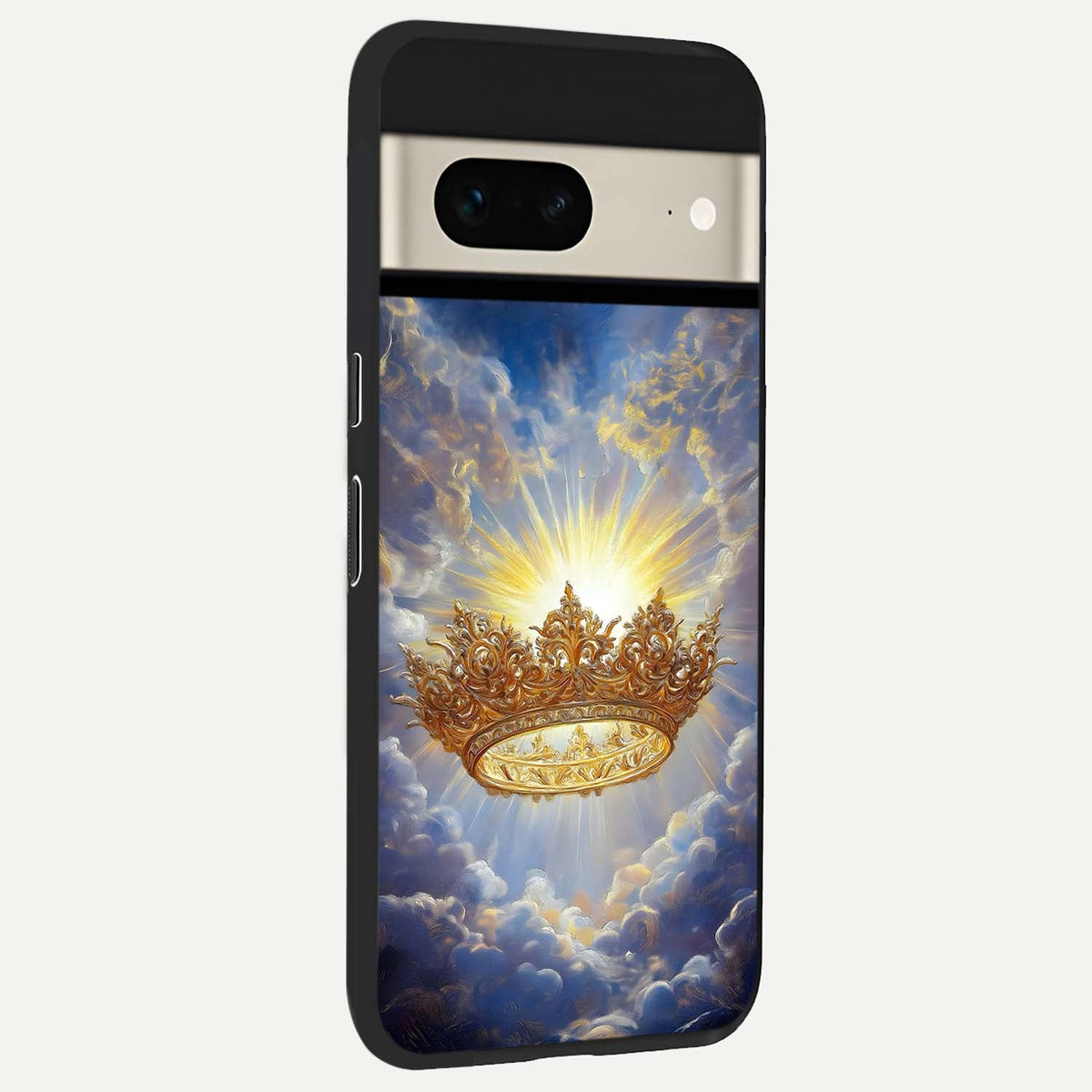  Heavenly Crown Light back cover For Google Pixel 7 slim fit glass case with vibrant aesthetic design
