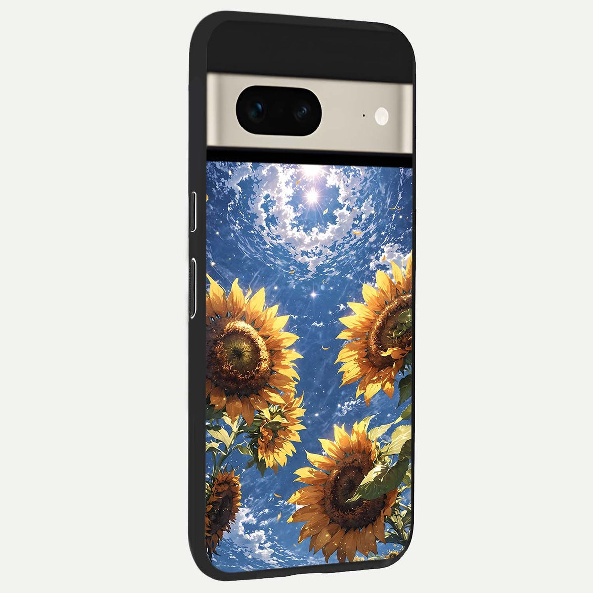  Heavenly Sunflower Rise back cover For Google Pixel 7 slim fit glass case with vibrant aesthetic design