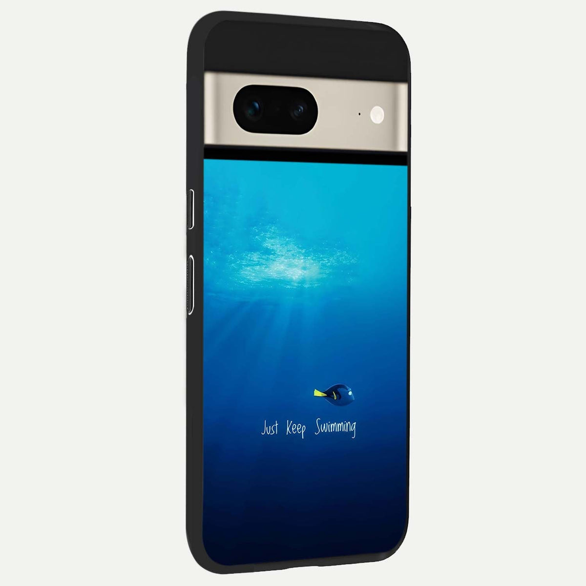  Just Keep Swimming back cover For Google Pixel 7 slim fit glass case with vibrant aesthetic design