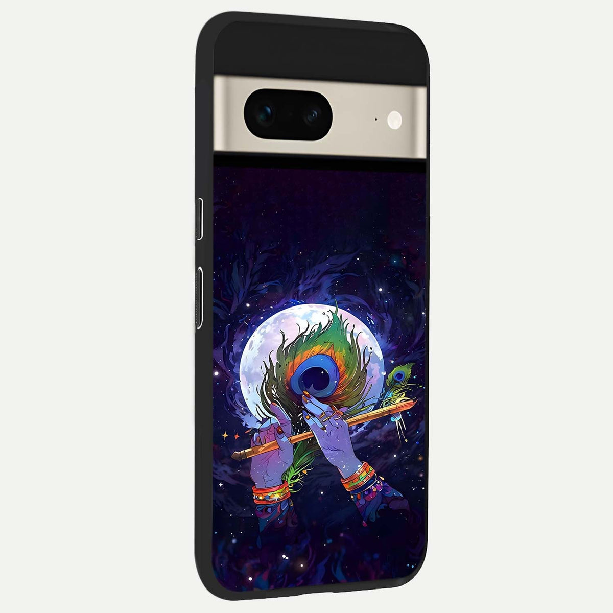  Krishna Hands Art back cover For Google Pixel 7 slim fit glass case with vibrant aesthetic design