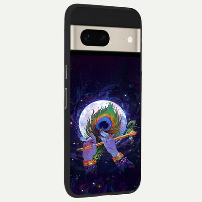  Krishna Hands Art back cover For Google Pixel 7 slim fit glass case with vibrant aesthetic design