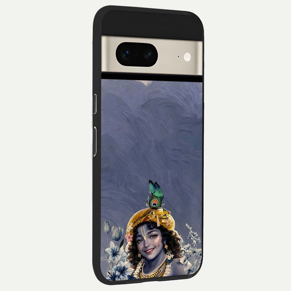  Lord Krishna back cover For Google Pixel 7 slim fit glass case with vibrant aesthetic design