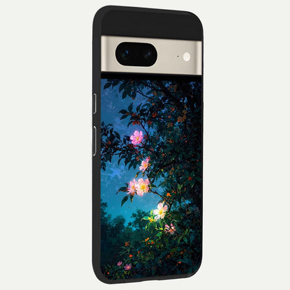  Midnight Bloom Glow back cover For Google Pixel 7 slim fit glass case with vibrant aesthetic design