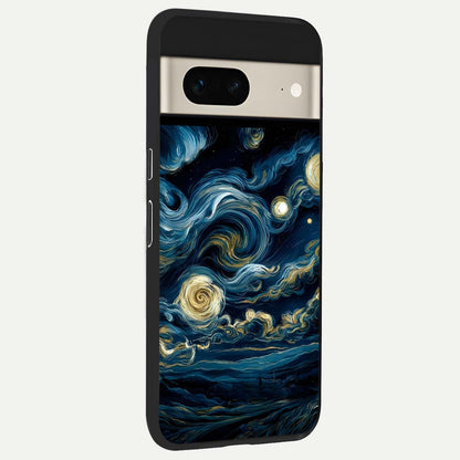  Midnight Sky Whirl back cover For Google Pixel 7 slim fit glass case with vibrant aesthetic design