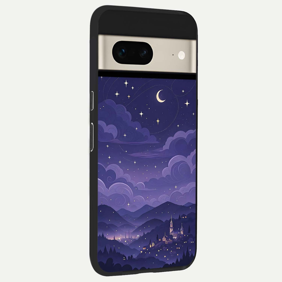  Minimal Night View back cover For Google Pixel 7 slim fit glass case with vibrant aesthetic design