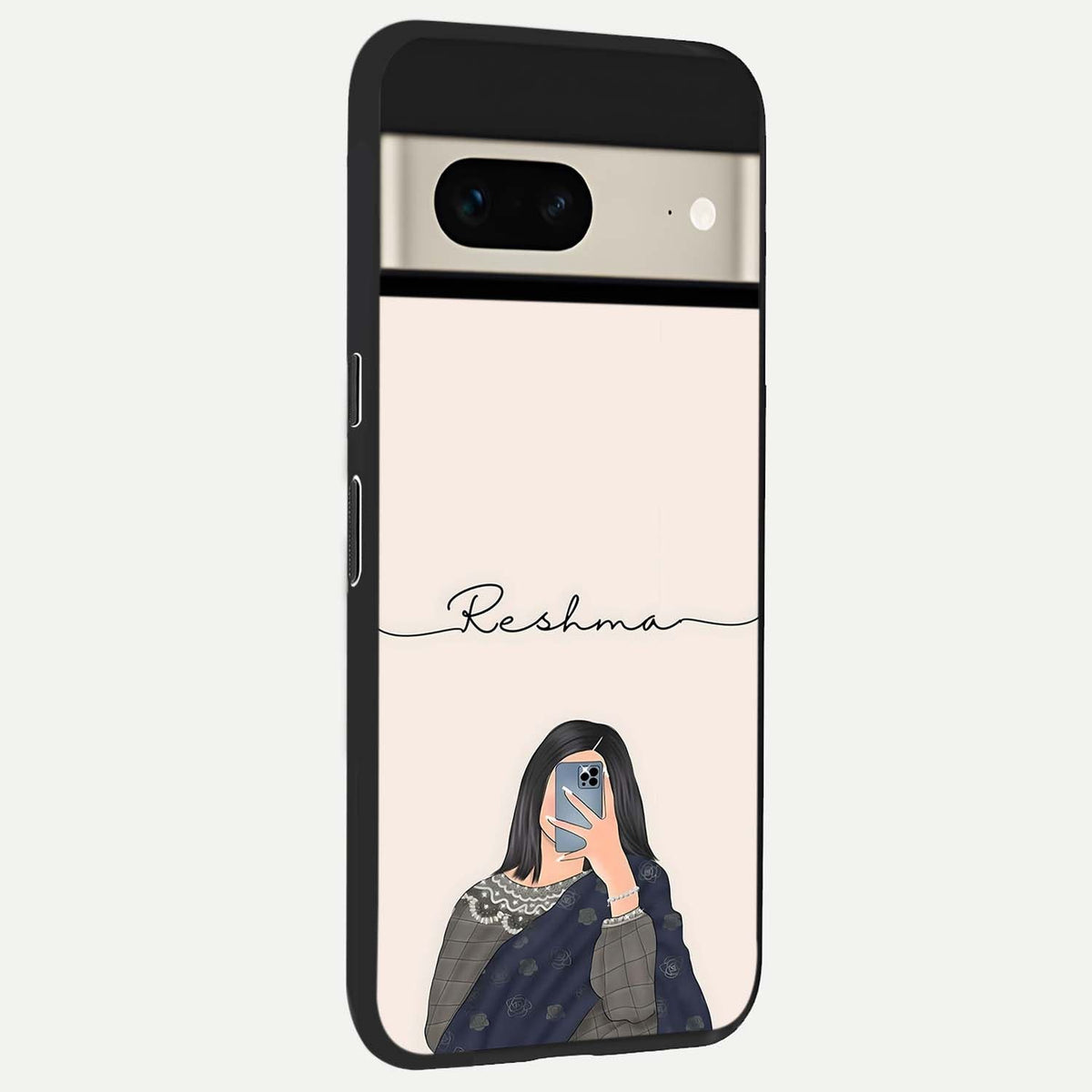  Mirror Mood Muse With Custom Name back cover For Google Pixel 7 slim fit glass case with vibrant aesthetic design