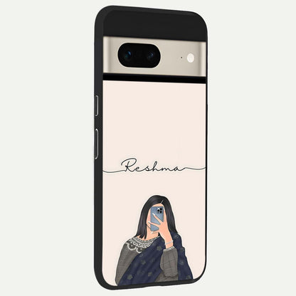  Mirror Mood Muse With Custom Name back cover For Google Pixel 7 slim fit glass case with vibrant aesthetic design