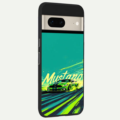  Mustang Bang back cover For Google Pixel 7 slim fit glass case with vibrant aesthetic design