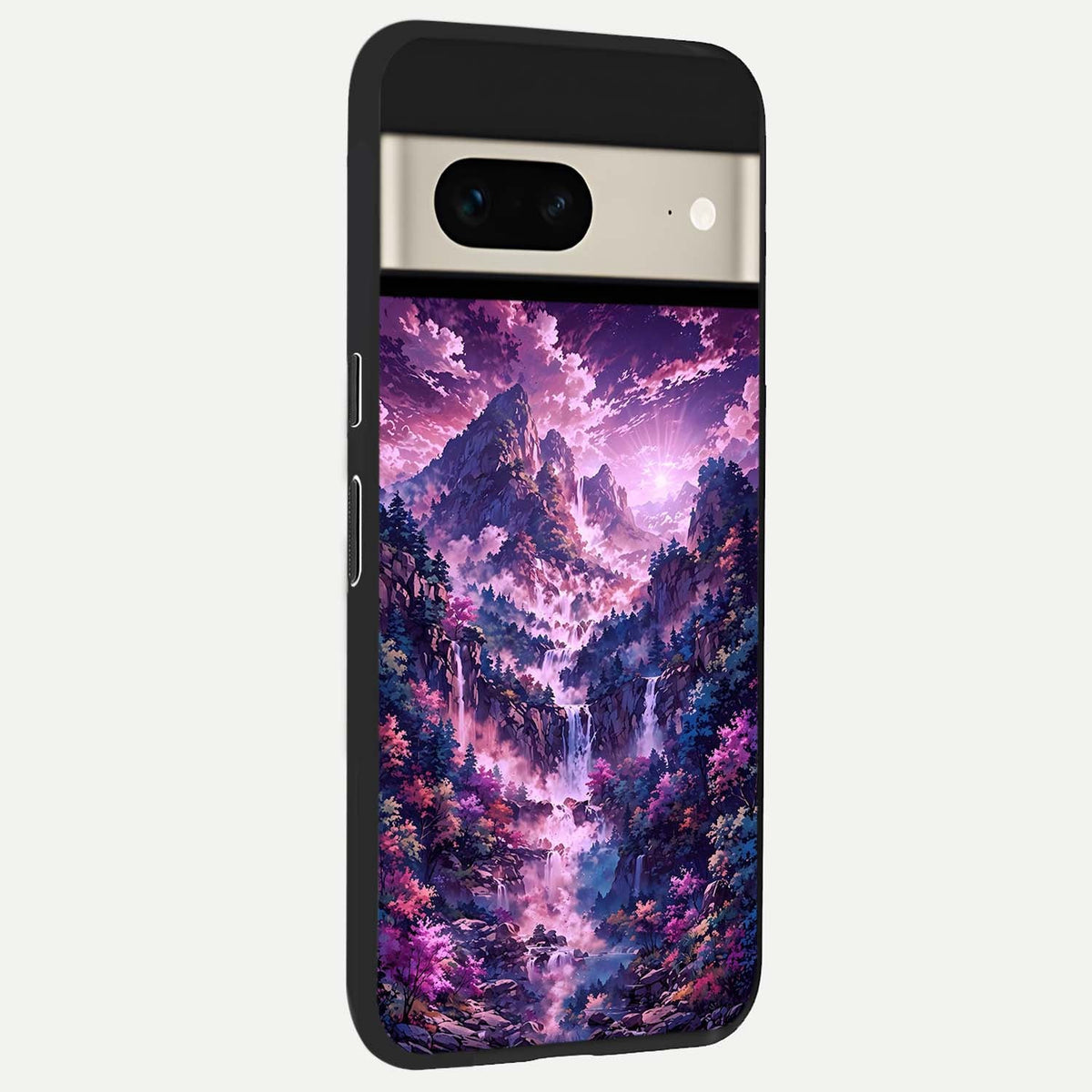  Mystic Cascade Peaks back cover For Google Pixel 7 slim fit glass case with vibrant aesthetic design