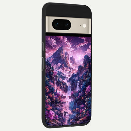  Mystic Cascade Peaks back cover For Google Pixel 7 slim fit glass case with vibrant aesthetic design