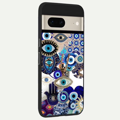  Mystic Charm Eye back cover For Google Pixel 7 slim fit glass case with vibrant aesthetic design