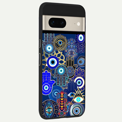  Mystic Palm Guard back cover For Google Pixel 7 slim fit glass case with vibrant aesthetic design