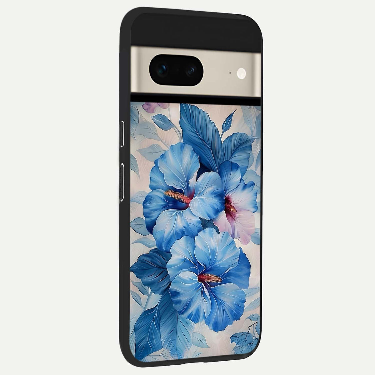  Ocean Hibiscus Grace back cover For Google Pixel 7 slim fit glass case with vibrant aesthetic design