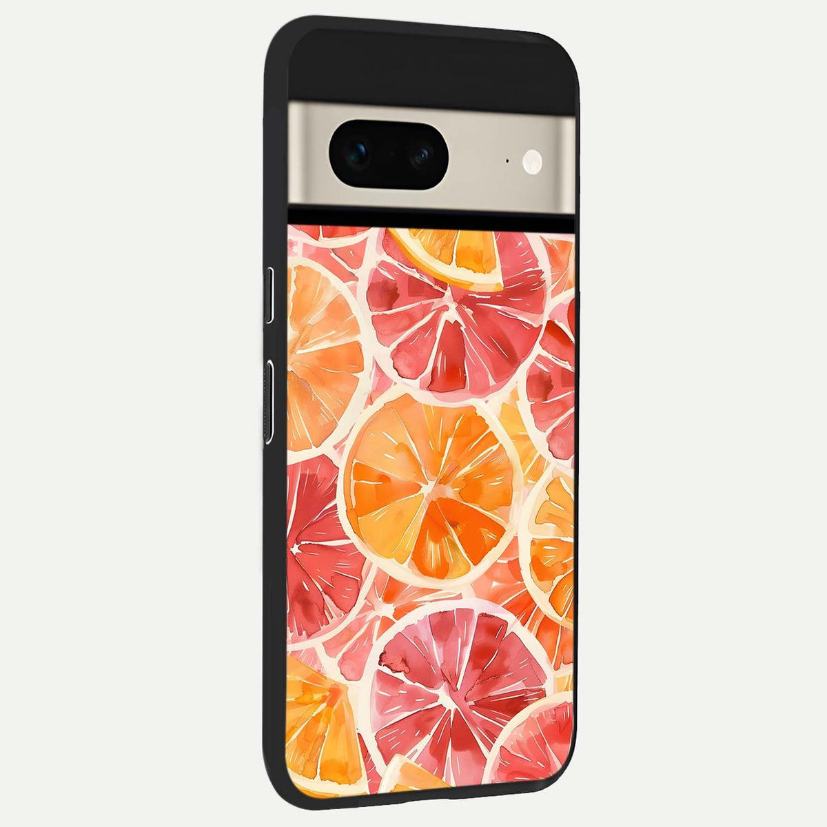  Orange Fruits Pattern back cover For Google Pixel 7 slim fit glass case with vibrant aesthetic design