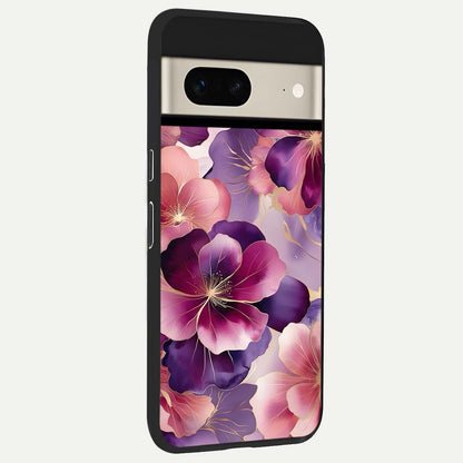 Pink Bouquet Florals back cover For Google Pixel 7 slim fit glass case with vibrant aesthetic design