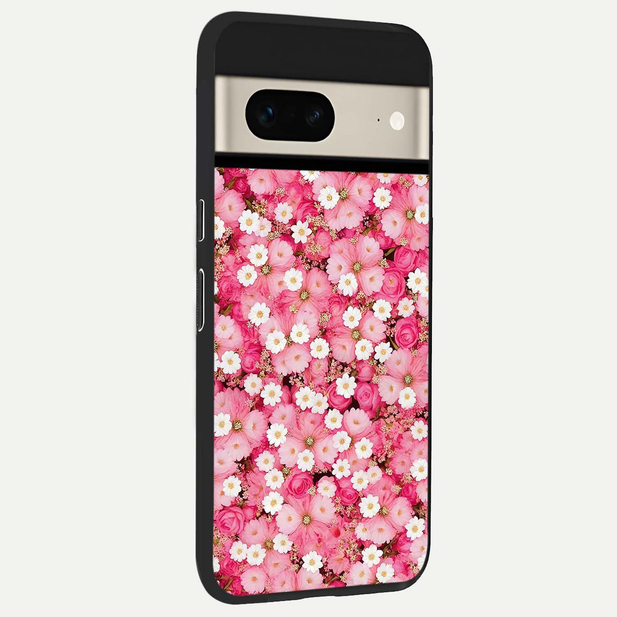  Pink Daisy Bliss back cover For Google Pixel 7 slim fit glass case with vibrant aesthetic design