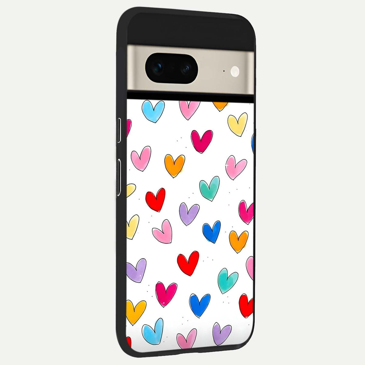  Playful Love Doodles back cover For Google Pixel 7 slim fit glass case with vibrant aesthetic design